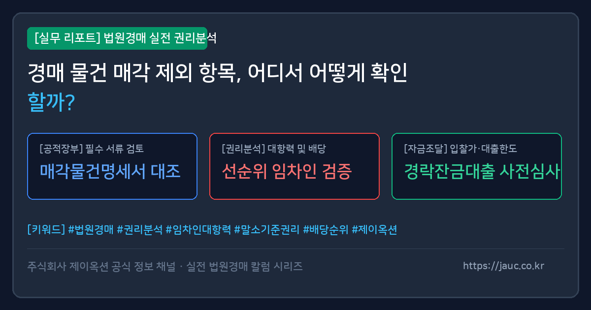 법원경매 매각 제외 물건 확인 방법과 체크리스트 안내 이미지