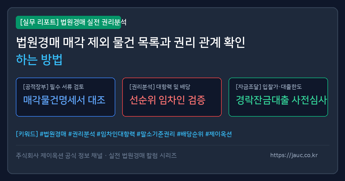 법원경매 매각 제외 물건 확인 방법 체크리스트 그래픽