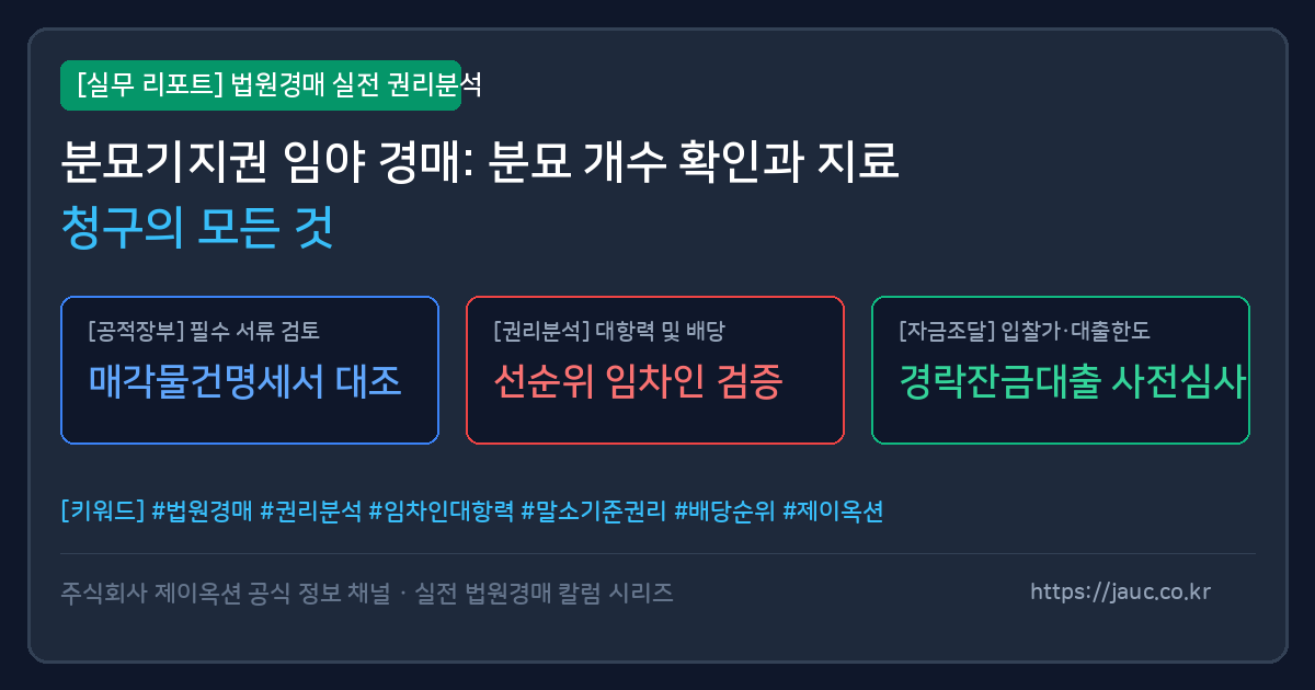 분묘기지권 임야 경매 시 확인해야 할 핵심 체크리스트 인포그래픽