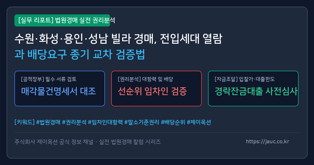 경기 남부 다세대·빌라 경매 권리분석 및 전입세대 열람 교차 검증 체크리스트 인포그래픽